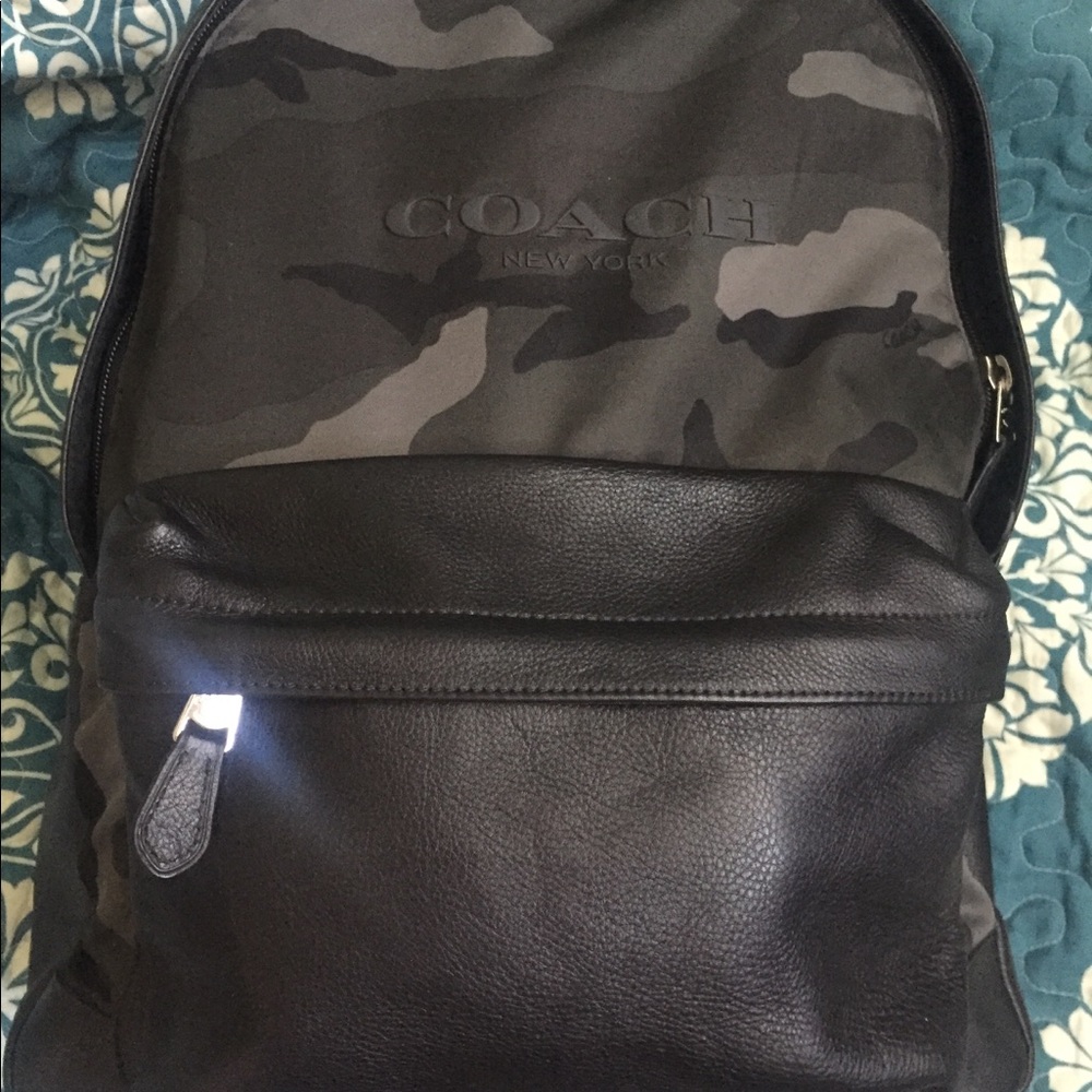 COACH black camouflage backpack